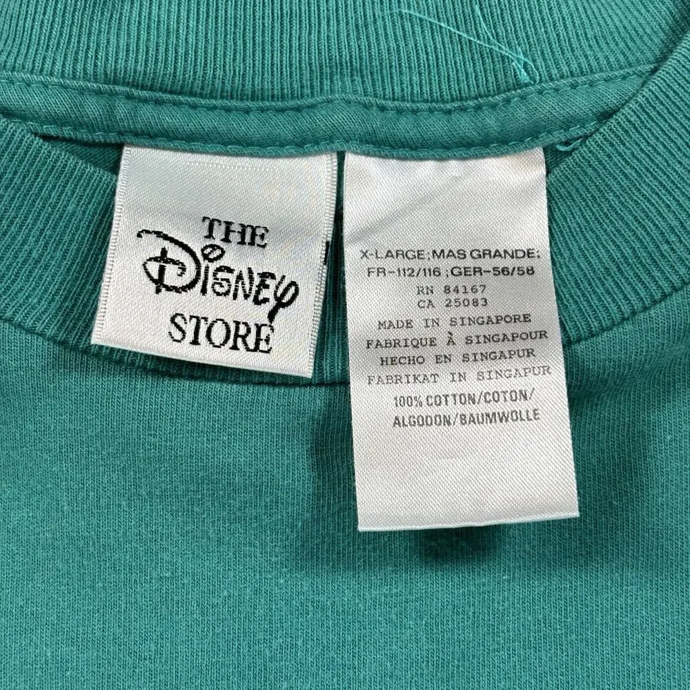 Vintage Disney Store Mickey Mouse Spring Pocket Long Sleeve T Shirt XL Teal